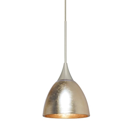Besa Lighting Divi Cord Pendant, Gold Foil, Satin Nickel Finish, 1x9W LED 1XT-1758GF-LED-SN
